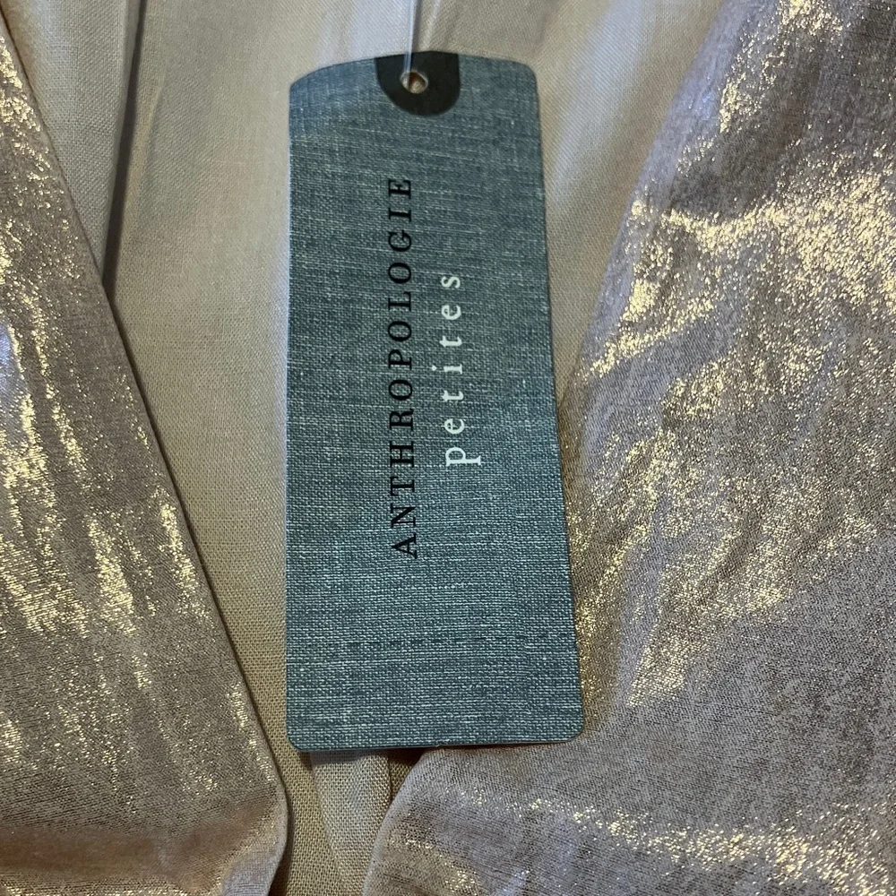 The Tommie Long-Sleeve Shine Smocked Front-Zip Blouse Maeve for Anthropologie - Picture 6 of 12